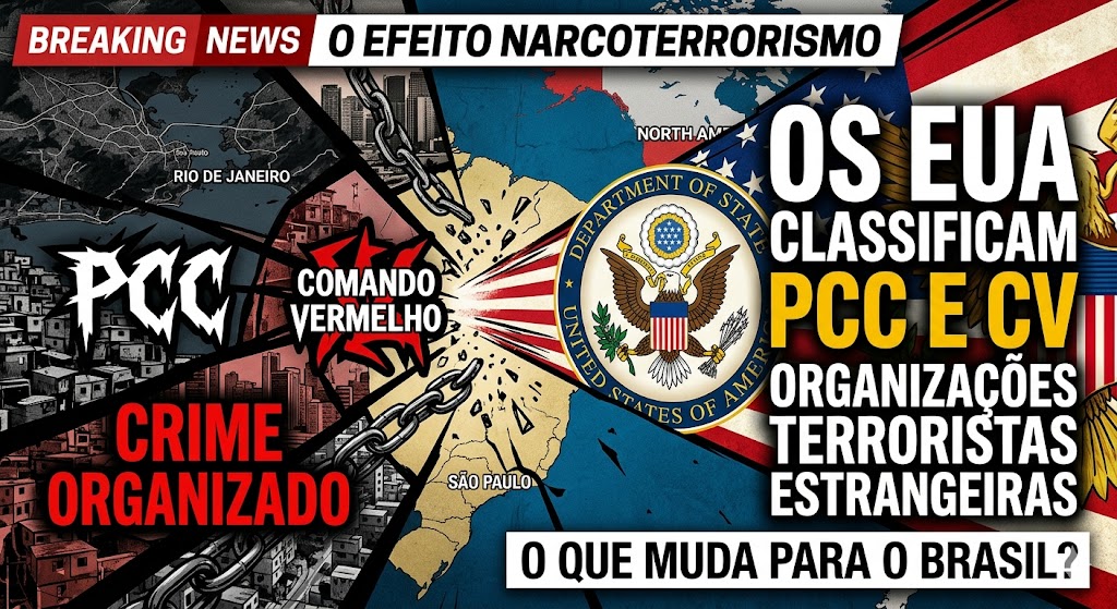 O Efeito Narcoterrorismo: O Que Muda para o Brasil Após os EUA Classificarem o PCC e o Comando Vermelho como Organizações Terroristas Estrangeiras
